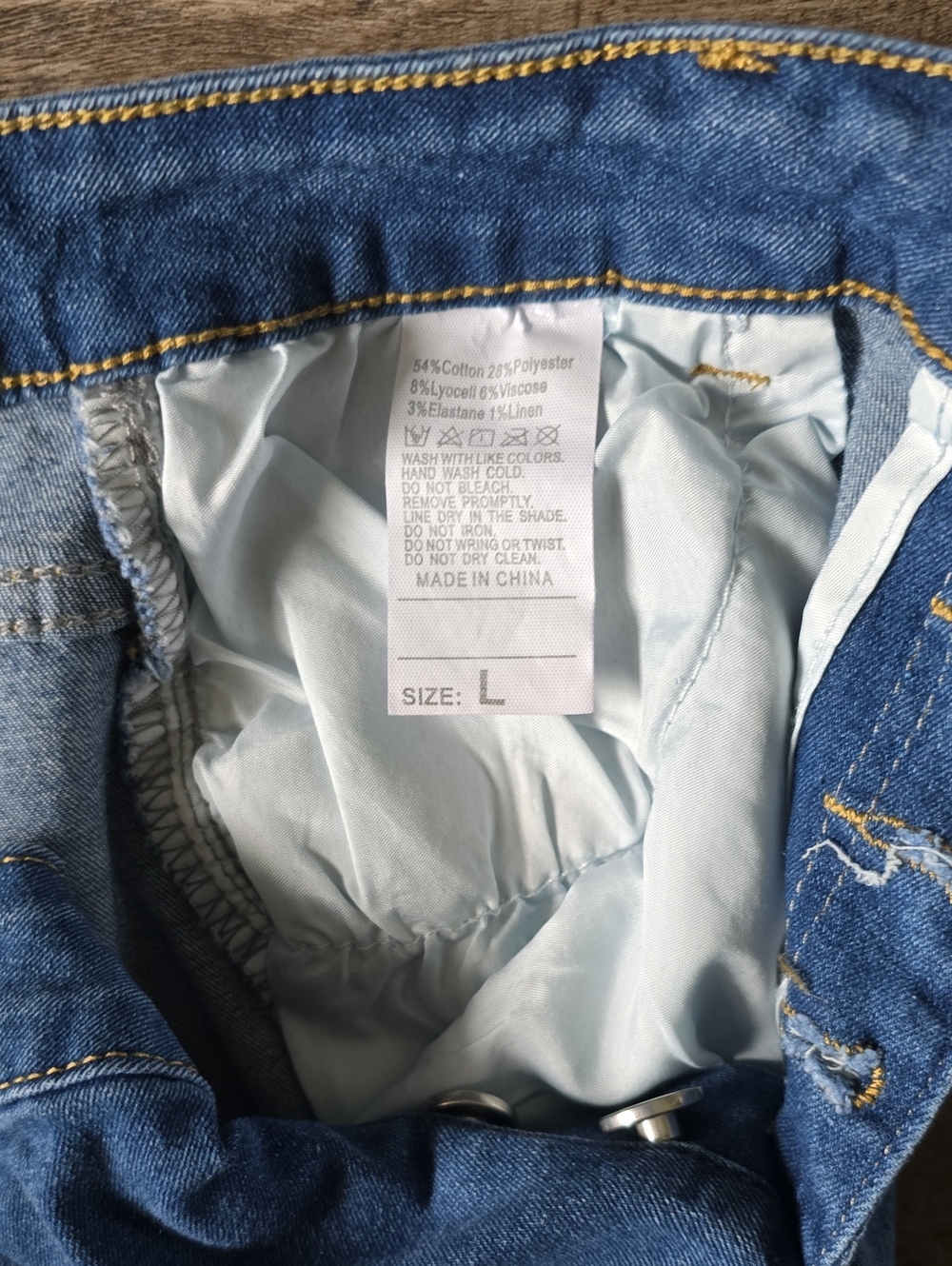 SHEIN Women's 3" Distressed High-Waist Button-Fly Jean Shorts - Lg - Picture 9 of 9